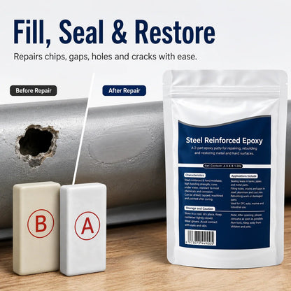 💥SAVE 49% NOW🏠Steel Reinforced Epoxy Repair Putty — Universal Glue for Metal, Wood, Plastic