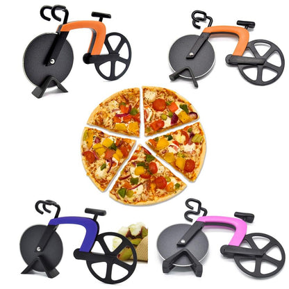 Pizza Cutter Pizza Knife Two-wheel Bicycle Shape Cutting Knife