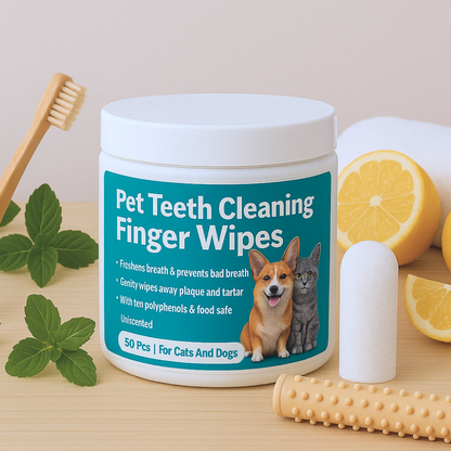 Natural Pet Dental Finger Wipes