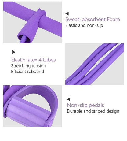 🔥21 Fitness Resistance Bands-4 Tube Pedal Ankle Puller